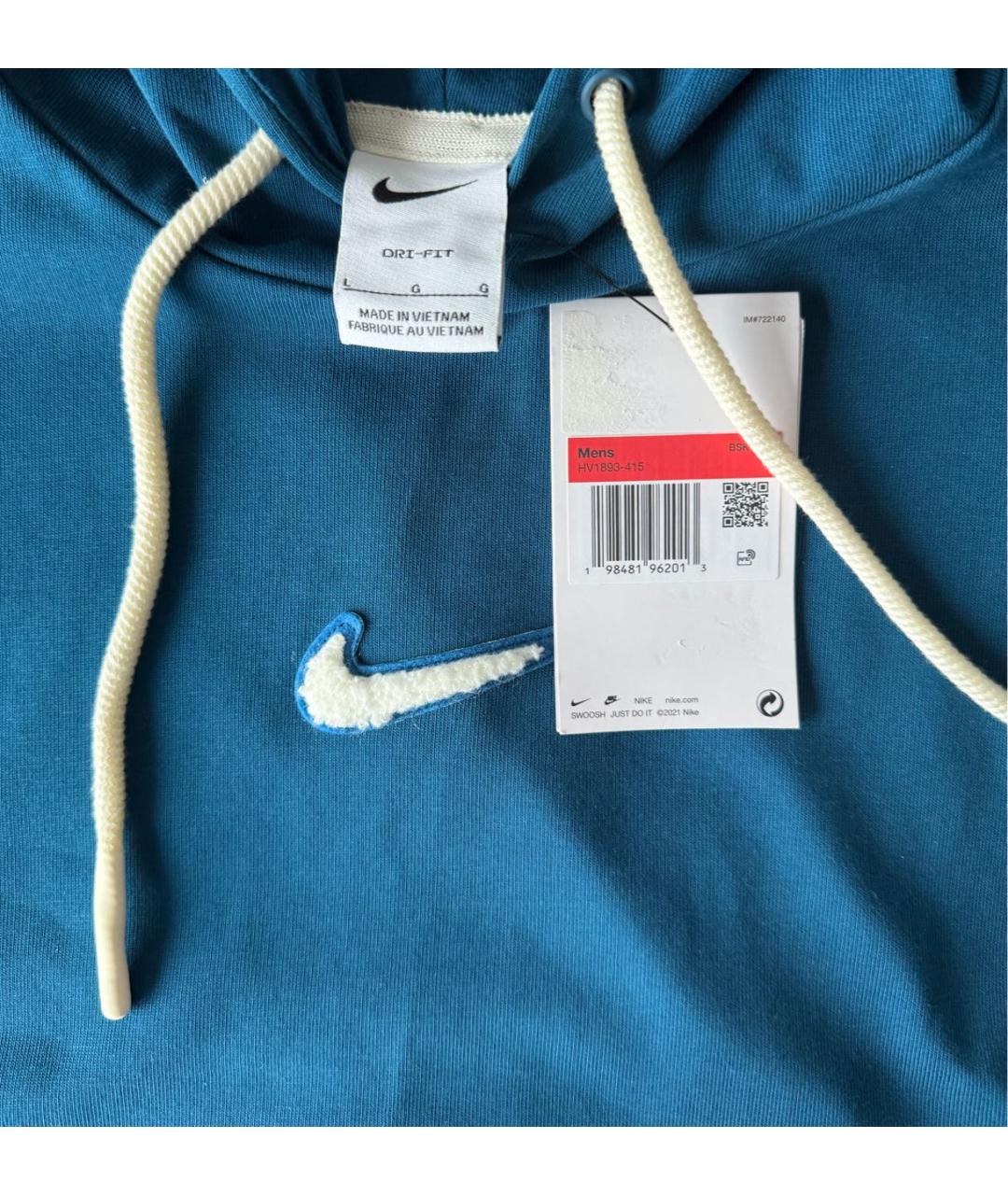 NIKE Синяя хлопковая футболка, фото 4