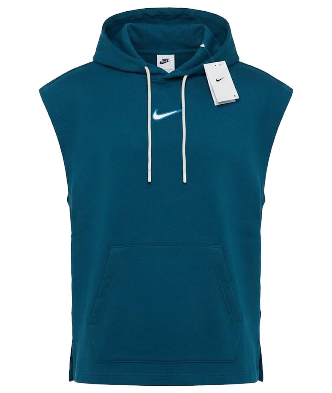 NIKE Синяя хлопковая футболка, фото 1