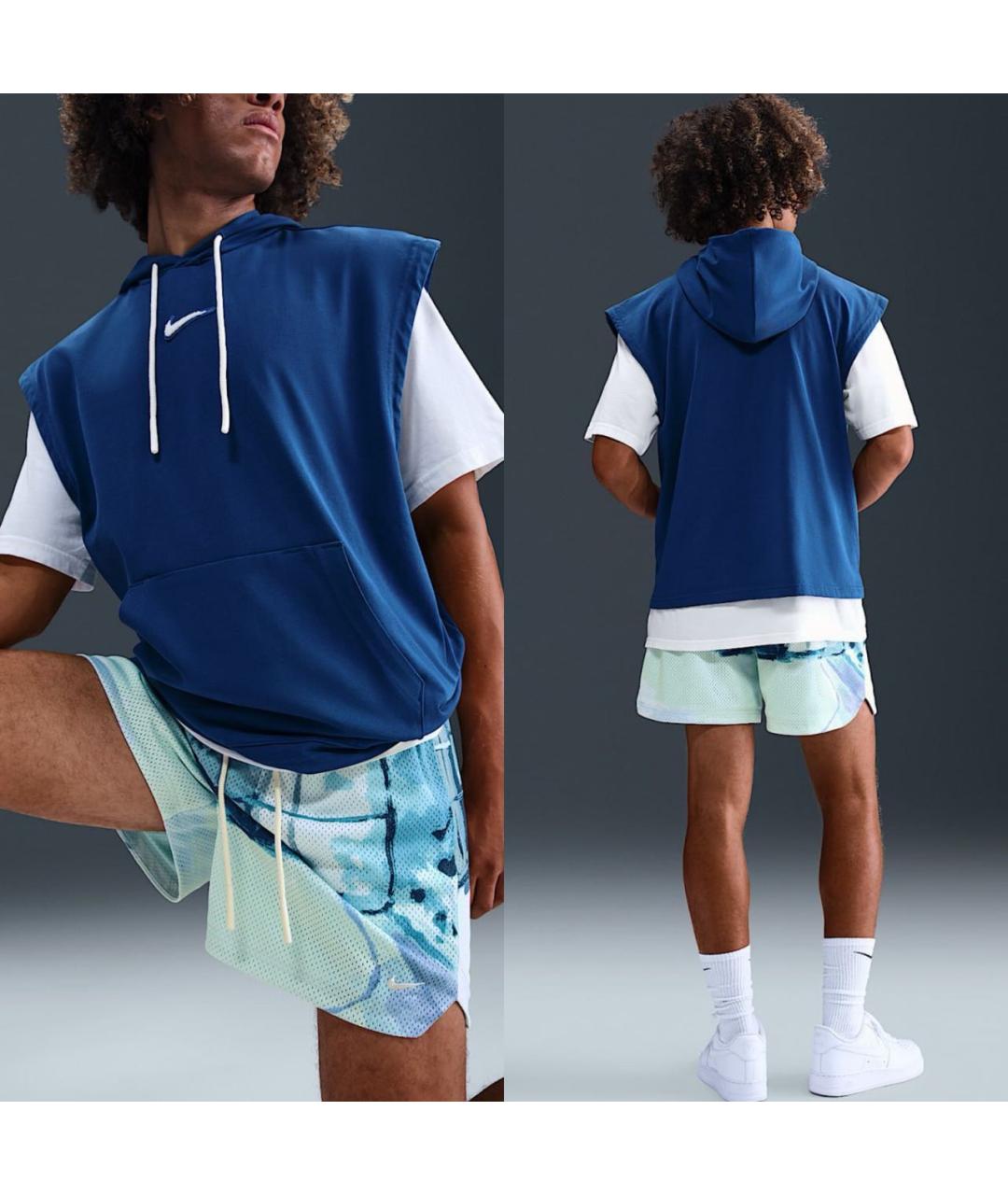 NIKE Синяя хлопковая футболка, фото 8