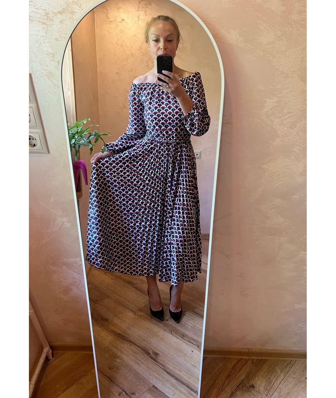 VALENTINO Мульти полиэстеровое повседневное платье, фото 6