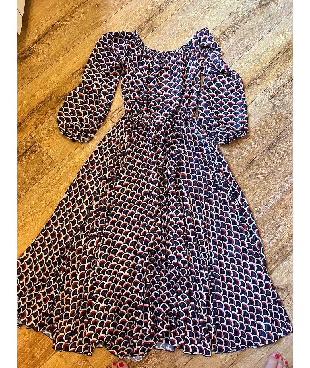 VALENTINO Мульти полиэстеровое повседневное платье, фото 9