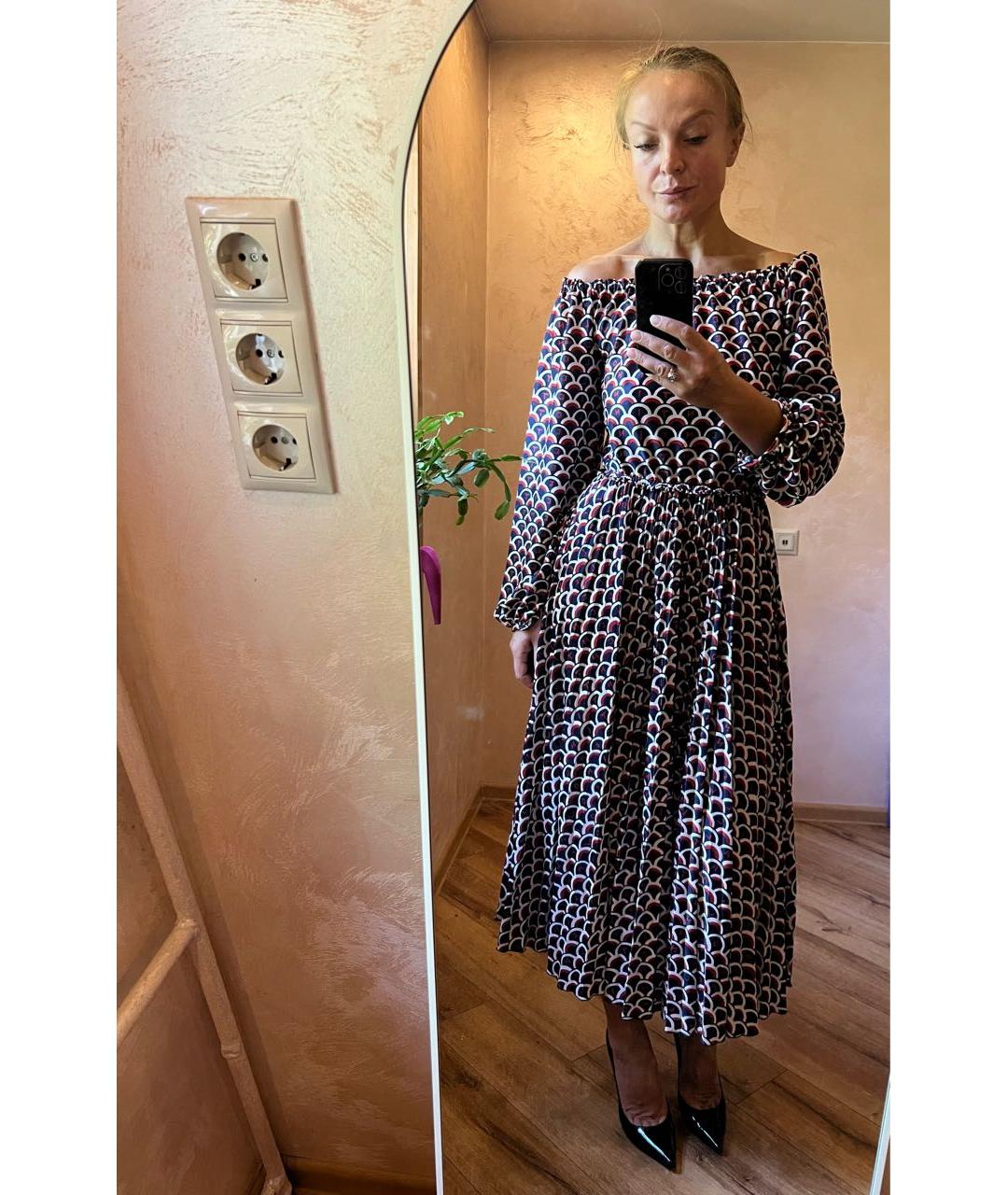 VALENTINO Мульти полиэстеровое повседневное платье, фото 8