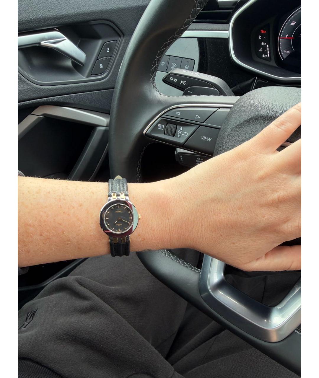 RADO Черные кожаные часы, фото 7