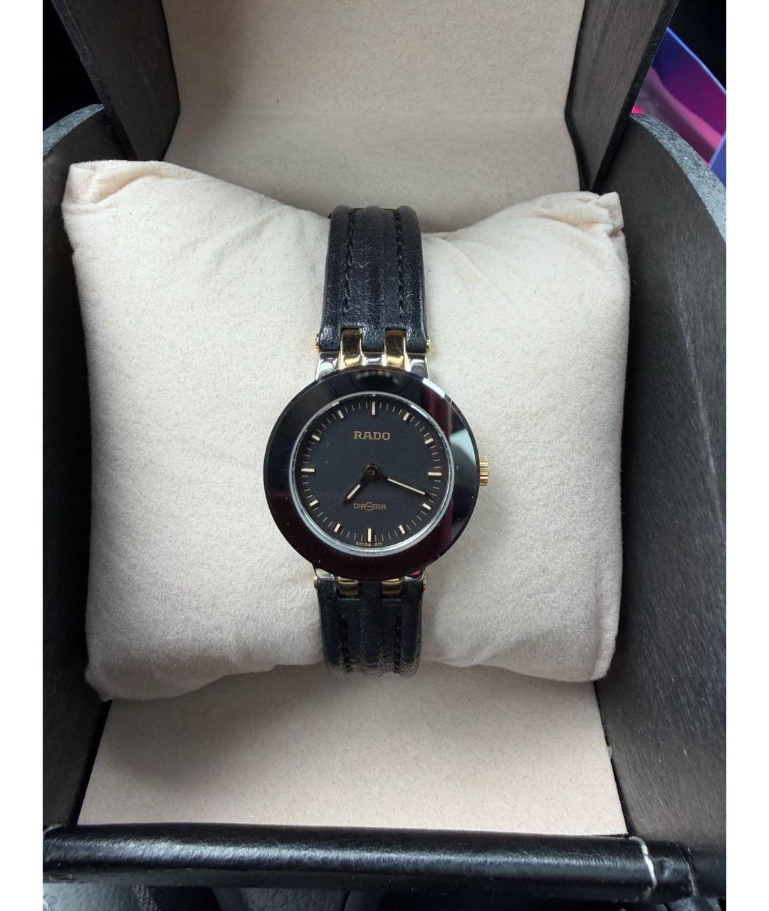 RADO Черные кожаные часы, фото 8