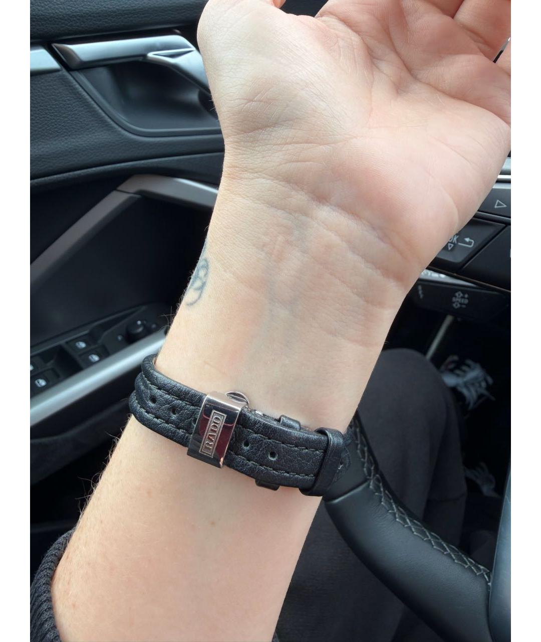 RADO Черные кожаные часы, фото 6