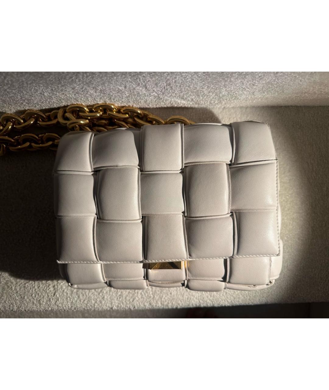 BOTTEGA VENETA Белая кожаная сумка через плечо, фото 2