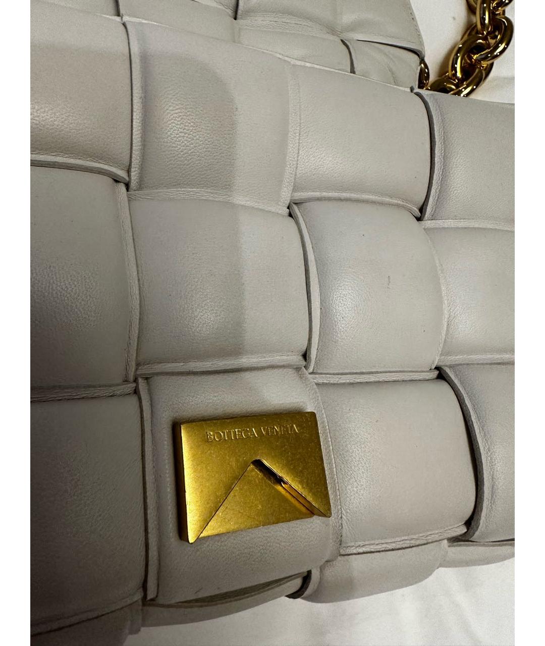 BOTTEGA VENETA Белая кожаная сумка через плечо, фото 3