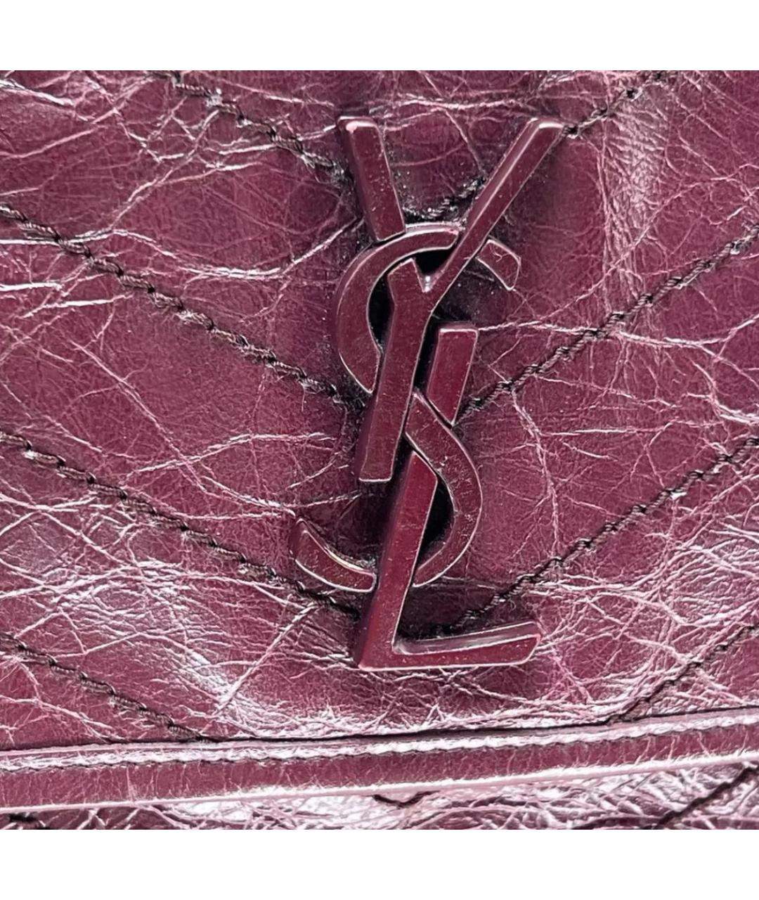 SAINT LAURENT Фиолетовая кожаная сумка через плечо, фото 4