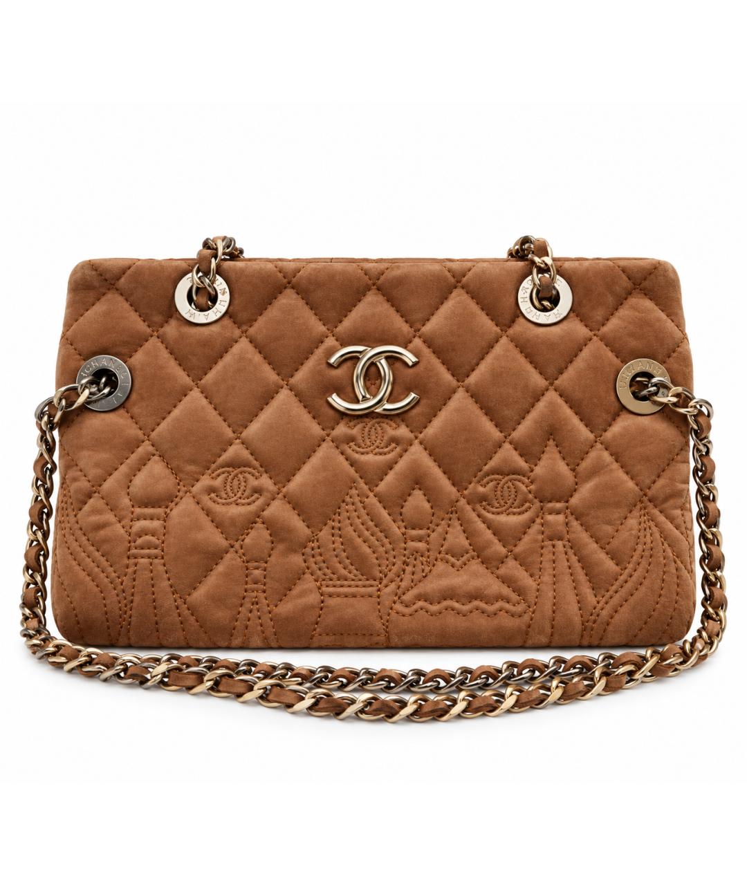 CHANEL Коричневая кожаная сумка через плечо, фото 1