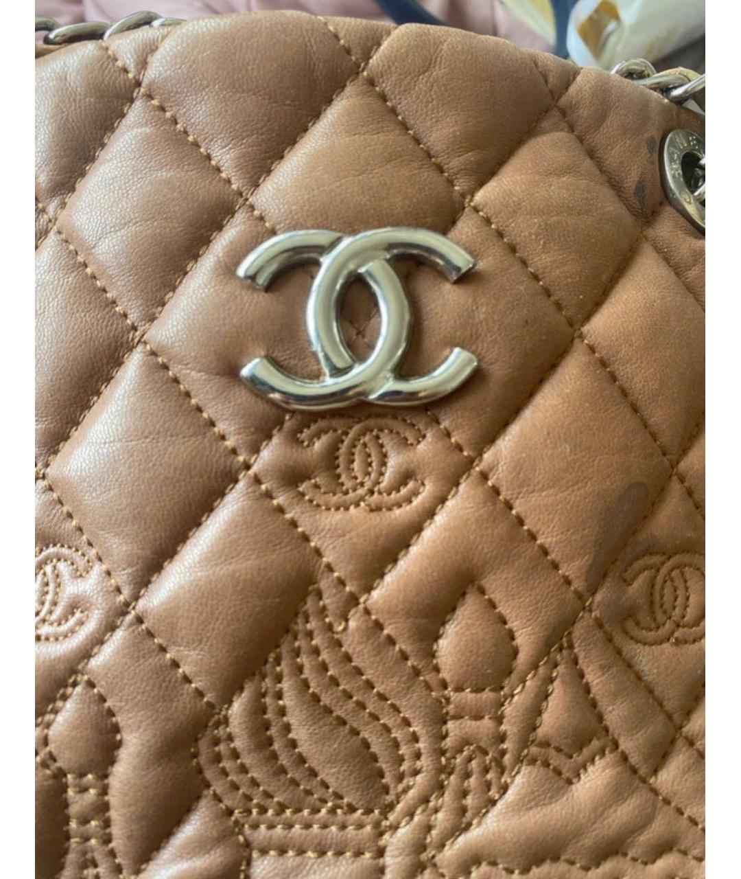 CHANEL Коричневая кожаная сумка через плечо, фото 3