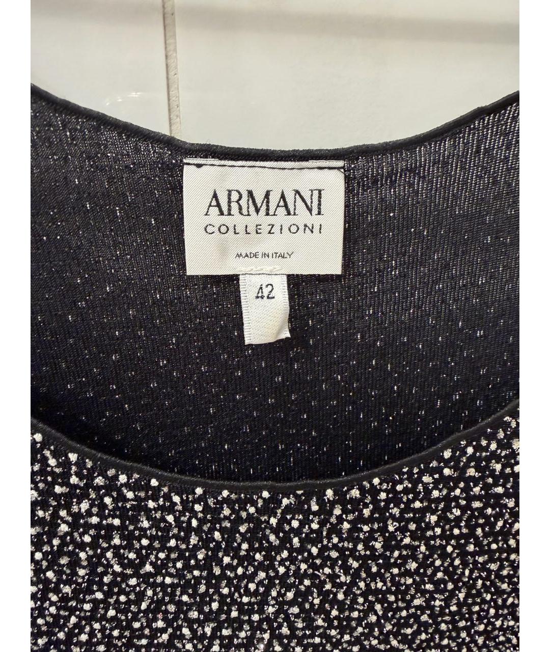ARMANI COLLEZIONI Черная полиэстеровая майка, фото 4