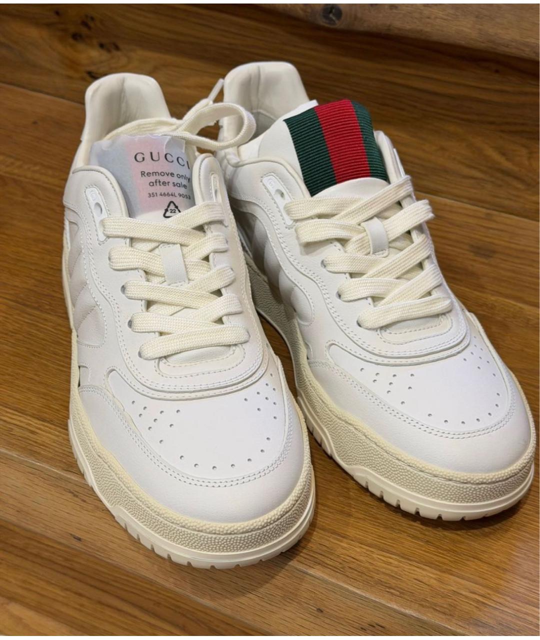 GUCCI Белые кожаные кеды, фото 3