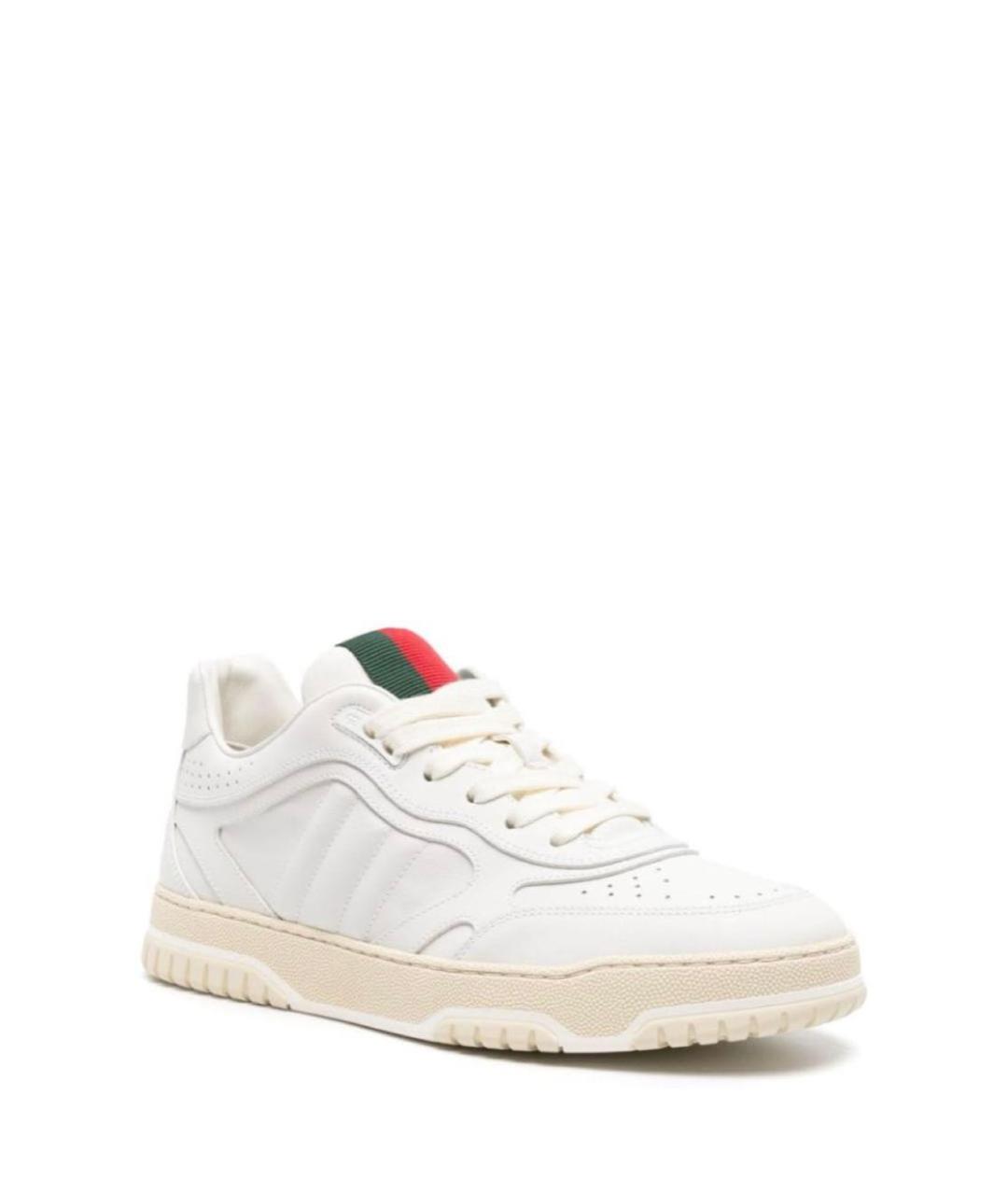 GUCCI Белые кожаные кеды, фото 4