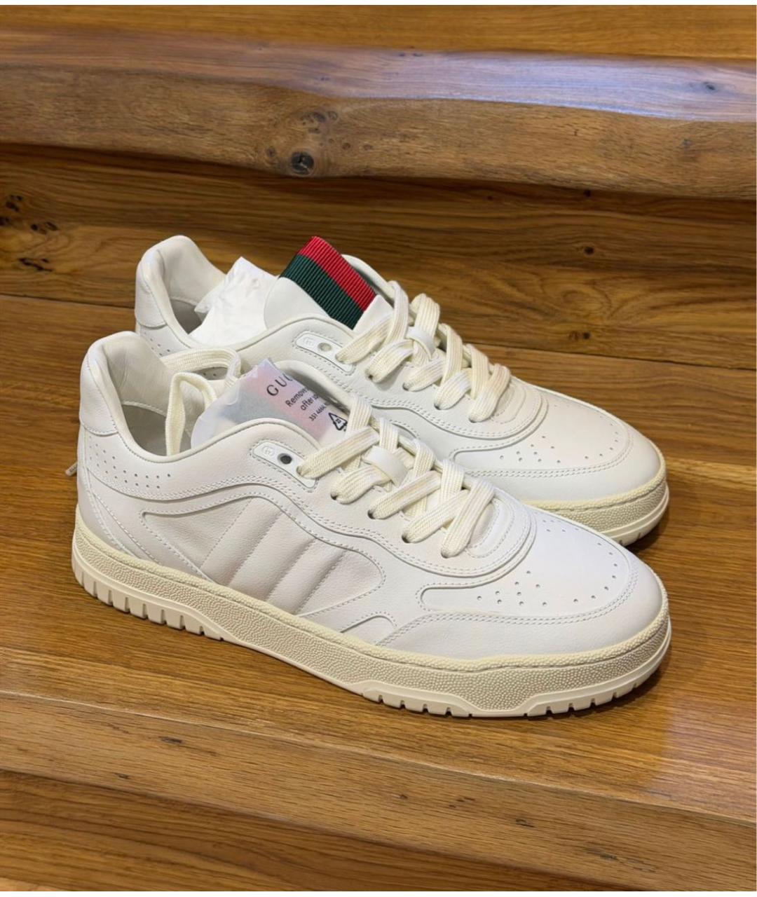 GUCCI Белые кожаные кеды, фото 2