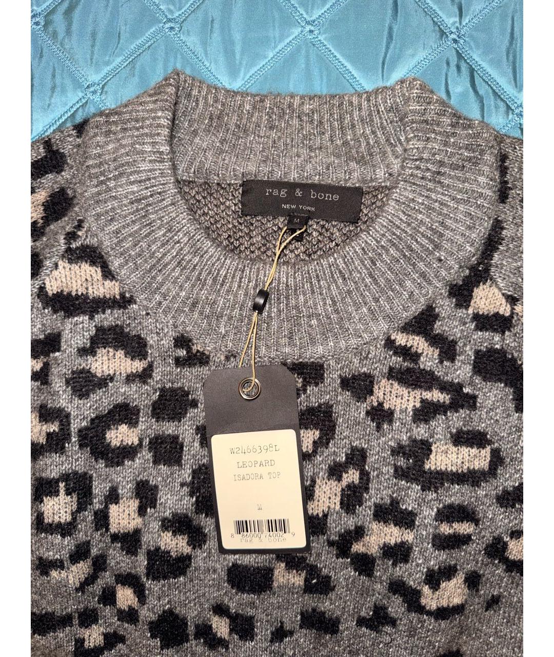 RAG & BONE Серый шерстяной джемпер / свитер, фото 4