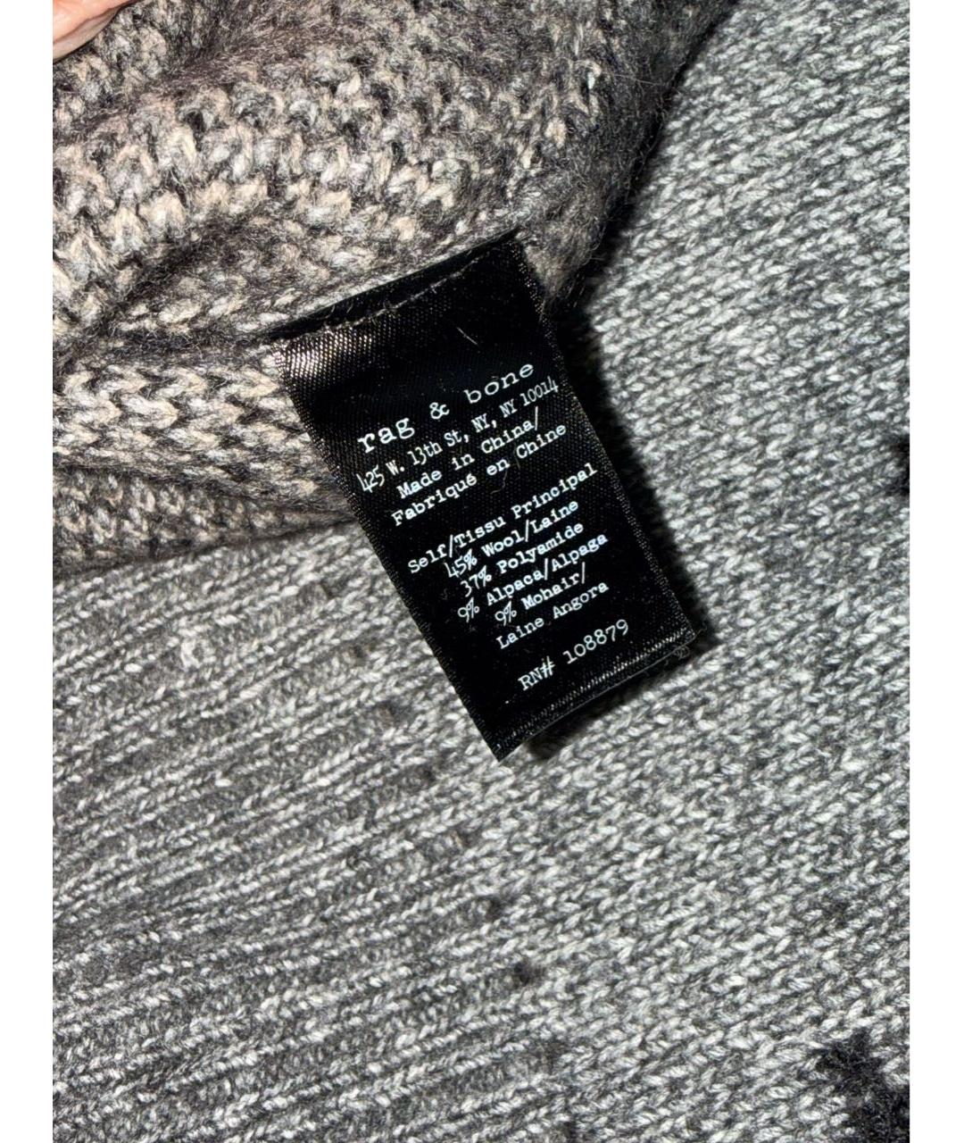 RAG & BONE Серый шерстяной джемпер / свитер, фото 6