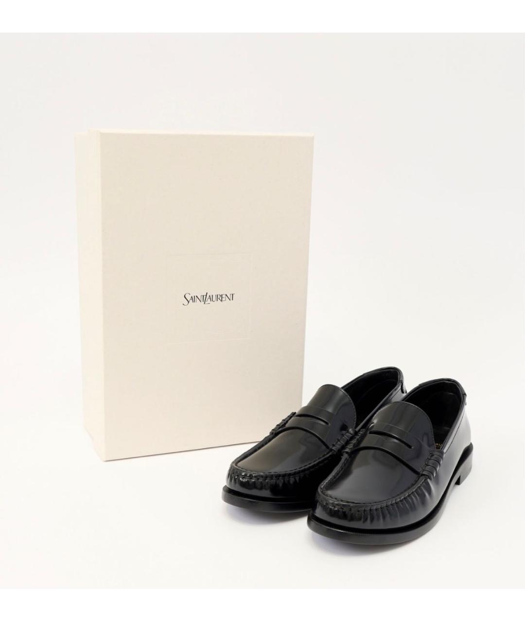 SAINT LAURENT Черные кожаные лоферы, фото 5