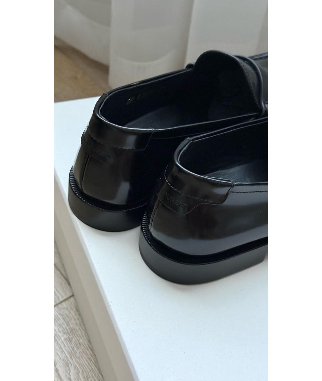 SAINT LAURENT Черные кожаные лоферы, фото 4