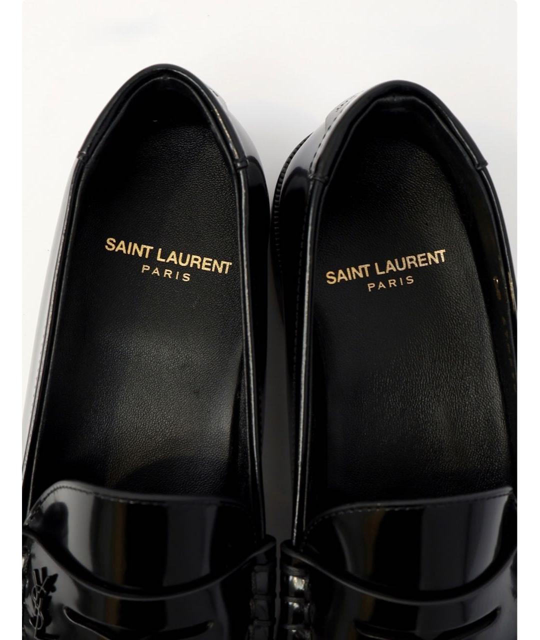 SAINT LAURENT Черные кожаные лоферы, фото 6