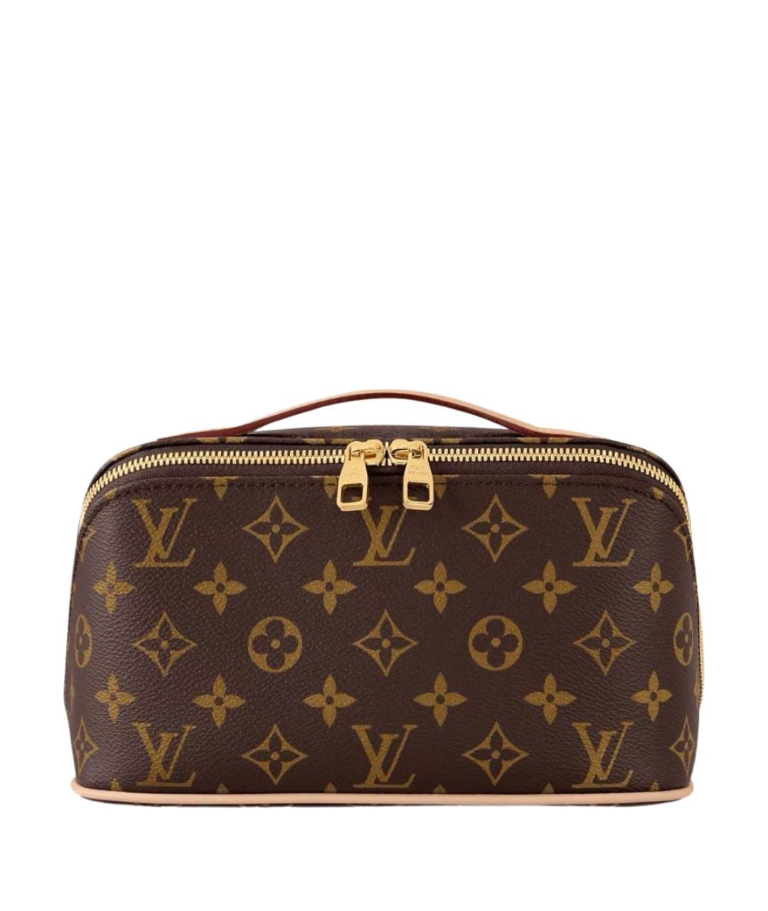 LOUIS VUITTON Коричневая косметичка из канвы, фото 1