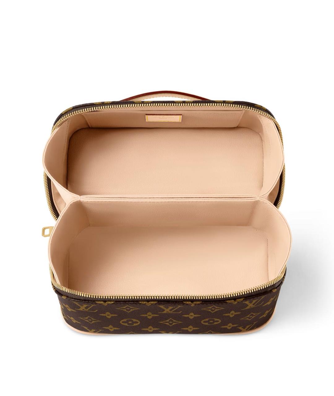 LOUIS VUITTON Коричневая косметичка из канвы, фото 3