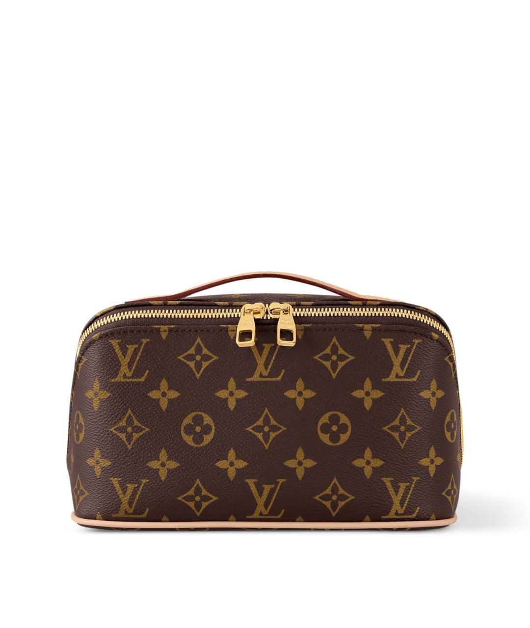LOUIS VUITTON Коричневая косметичка из канвы, фото 5