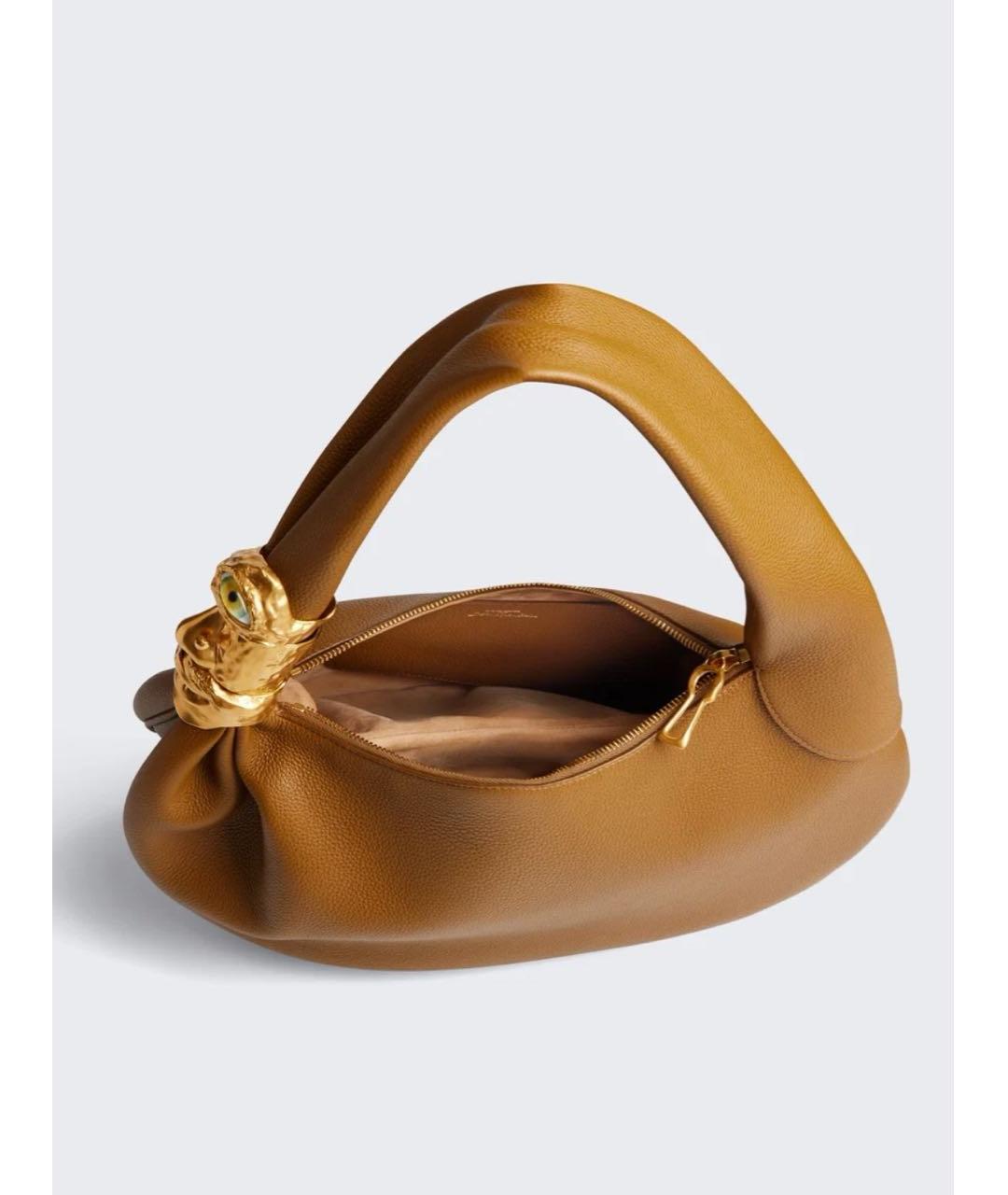 SCHIAPARELLI Коричневая кожаная сумка с короткими ручками, фото 5