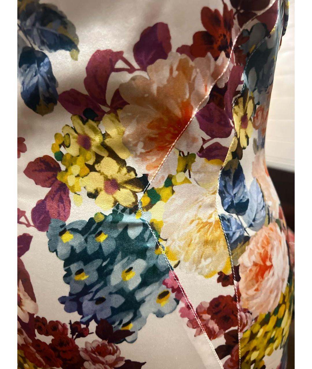 DOLCE&GABBANA Мульти шелковое коктейльное платье, фото 4