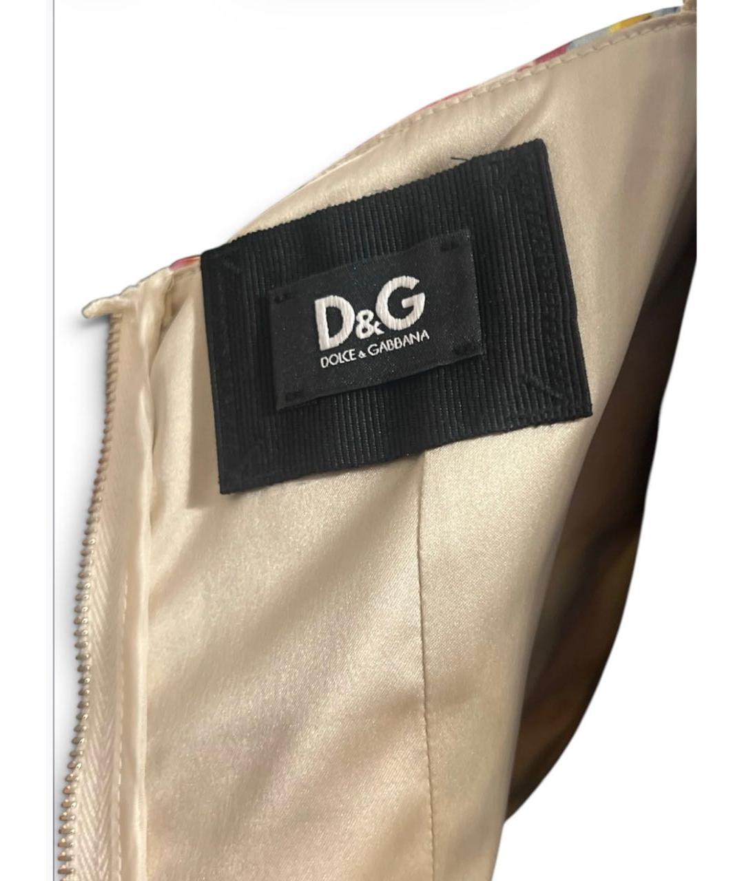 DOLCE&GABBANA Мульти шелковое коктейльное платье, фото 3