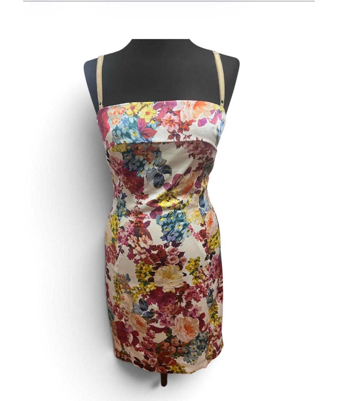 DOLCE&GABBANA Мульти шелковое коктейльное платье, фото 9