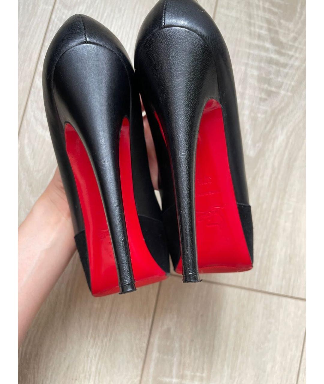 CHRISTIAN LOUBOUTIN Черные замшевые туфли, фото 6