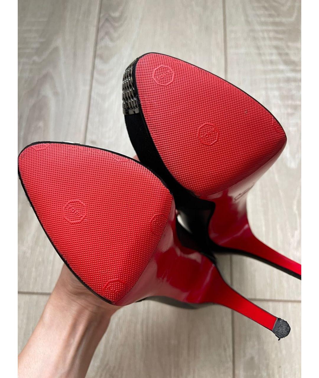 CHRISTIAN LOUBOUTIN Черные замшевые туфли, фото 5