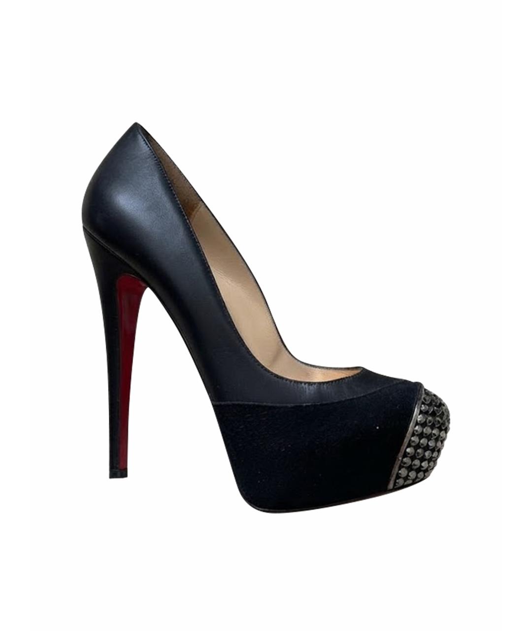 CHRISTIAN LOUBOUTIN Черные замшевые туфли, фото 1