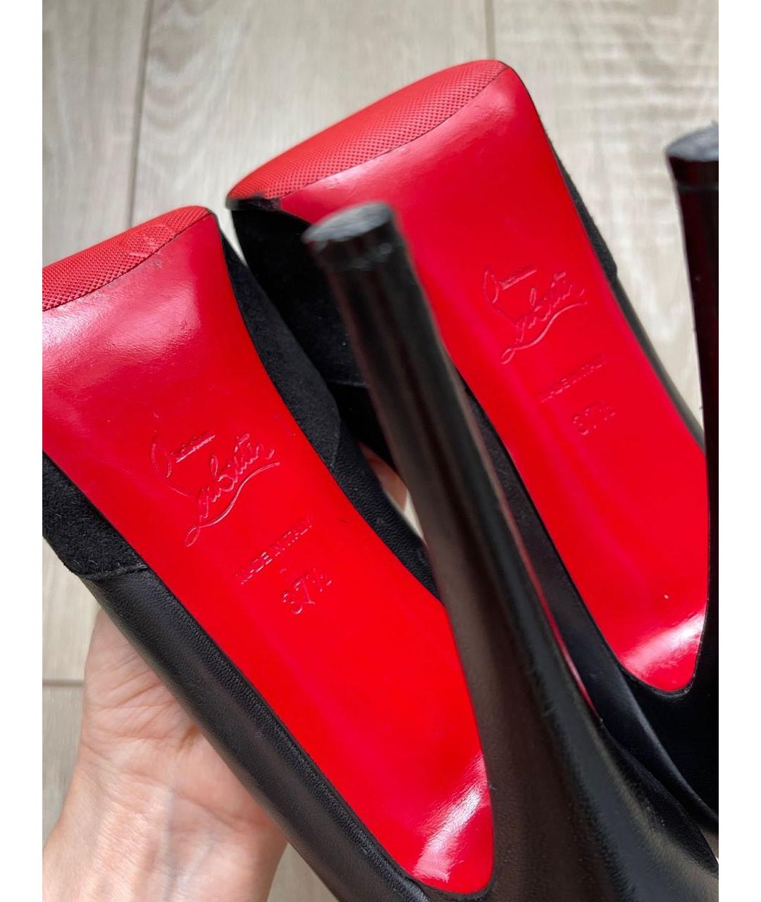 CHRISTIAN LOUBOUTIN Черные замшевые туфли, фото 4