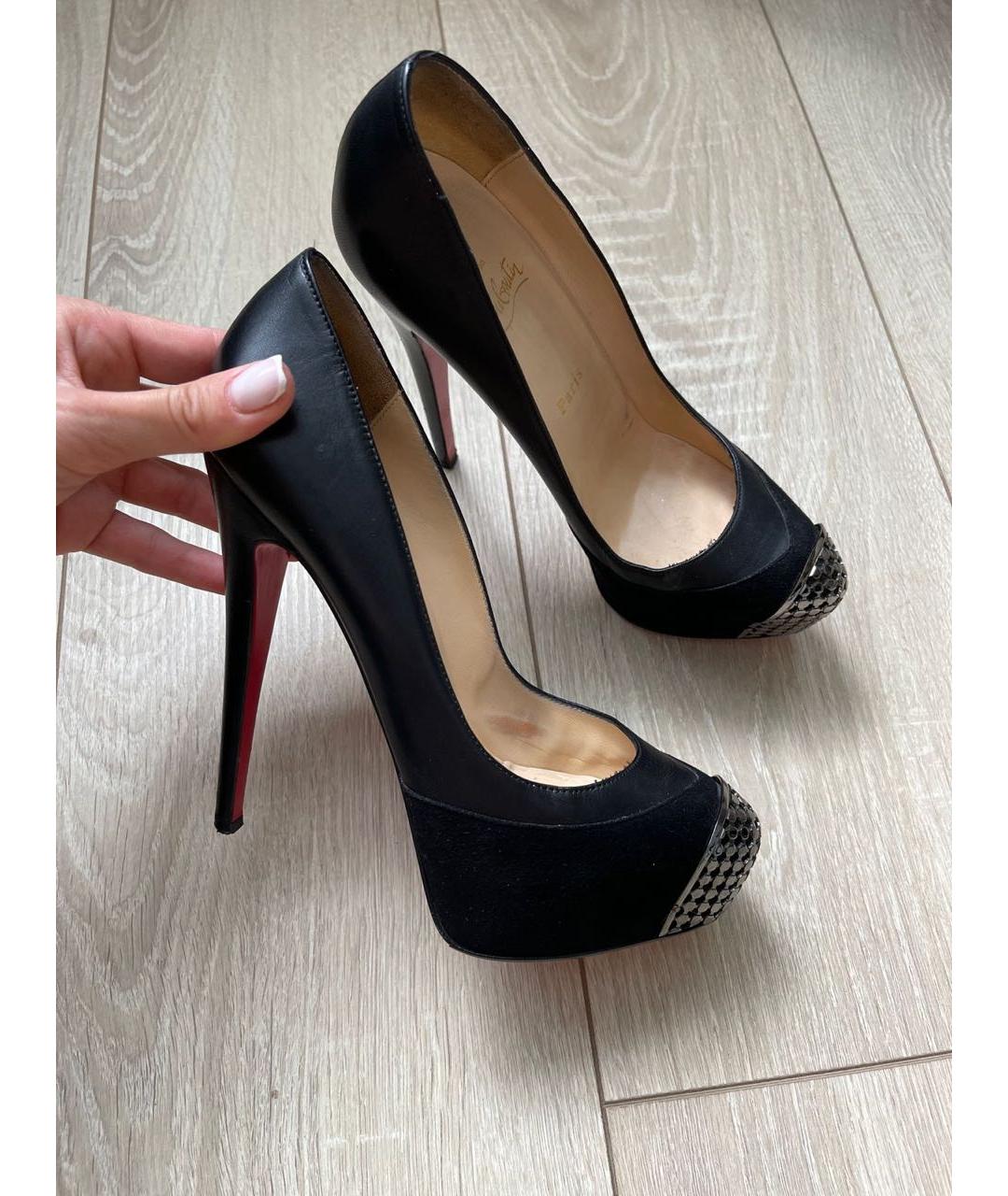CHRISTIAN LOUBOUTIN Черные замшевые туфли, фото 9