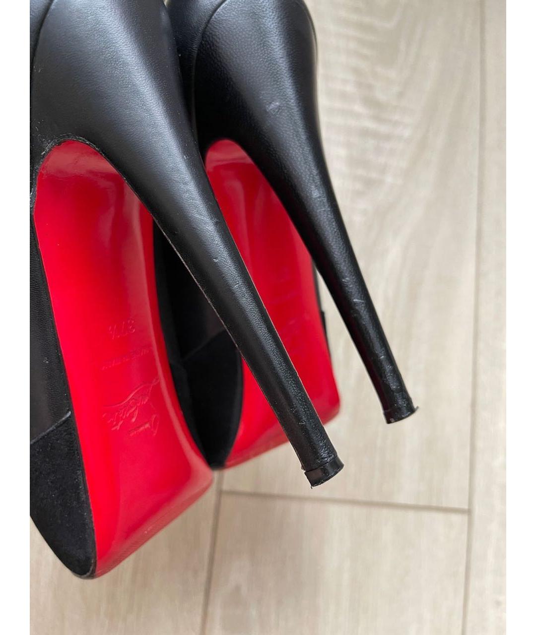 CHRISTIAN LOUBOUTIN Черные замшевые туфли, фото 8