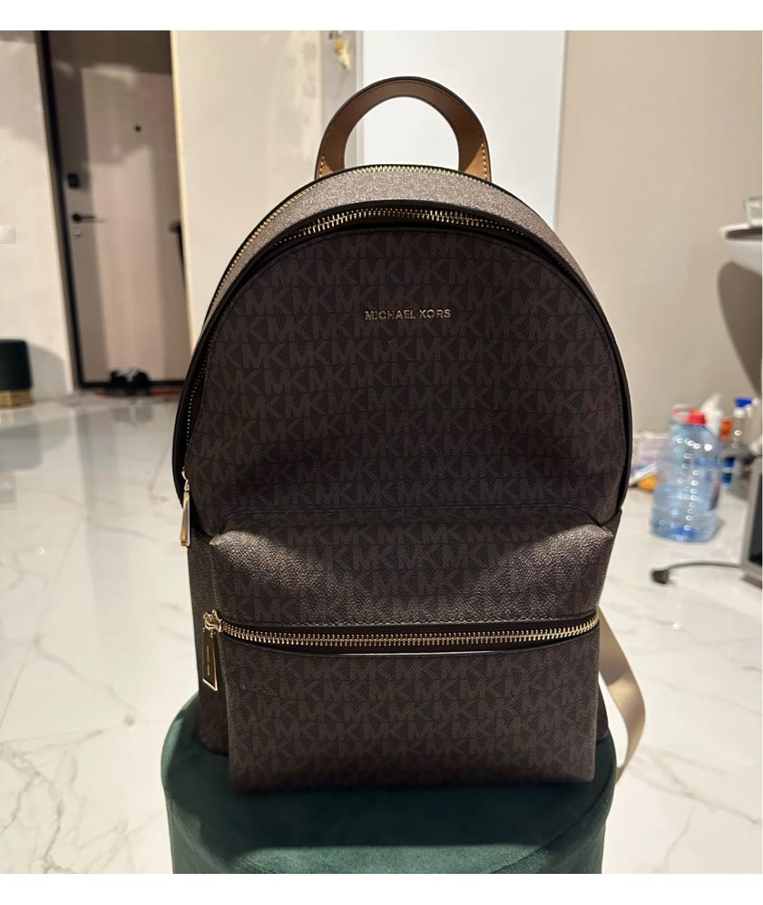 MICHAEL KORS Коричневый рюкзак из канвы, фото 5