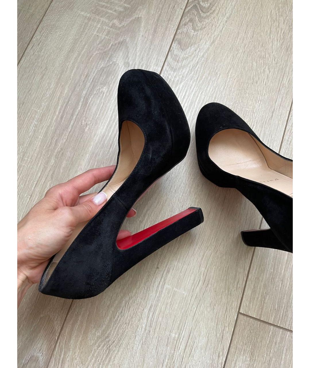 CHRISTIAN LOUBOUTIN Черные замшевые туфли, фото 5
