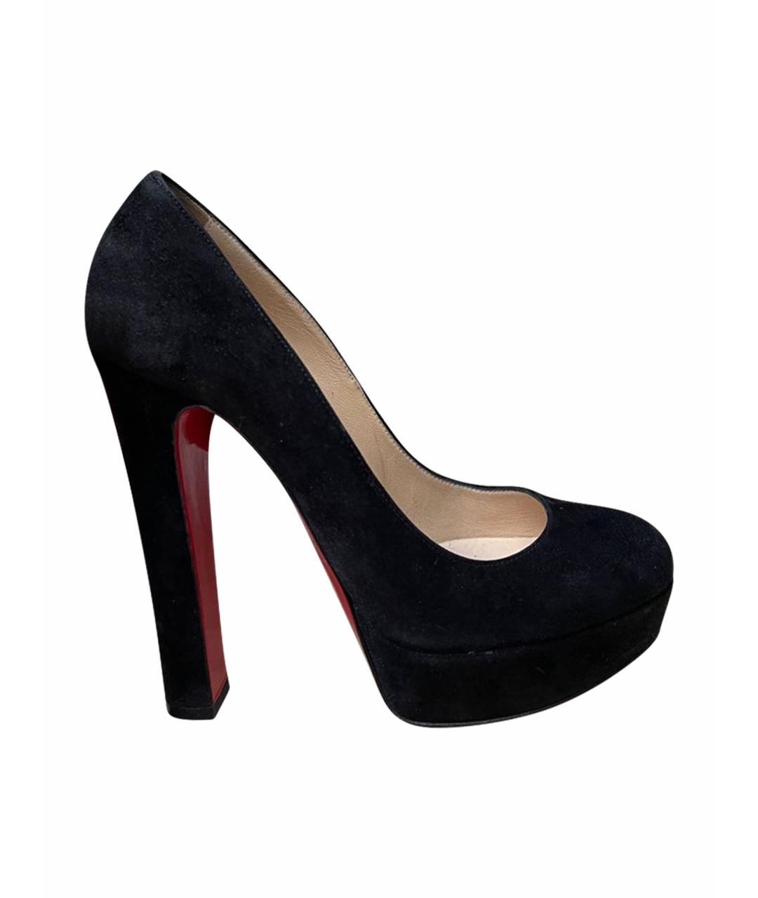 CHRISTIAN LOUBOUTIN Черные замшевые туфли, фото 1