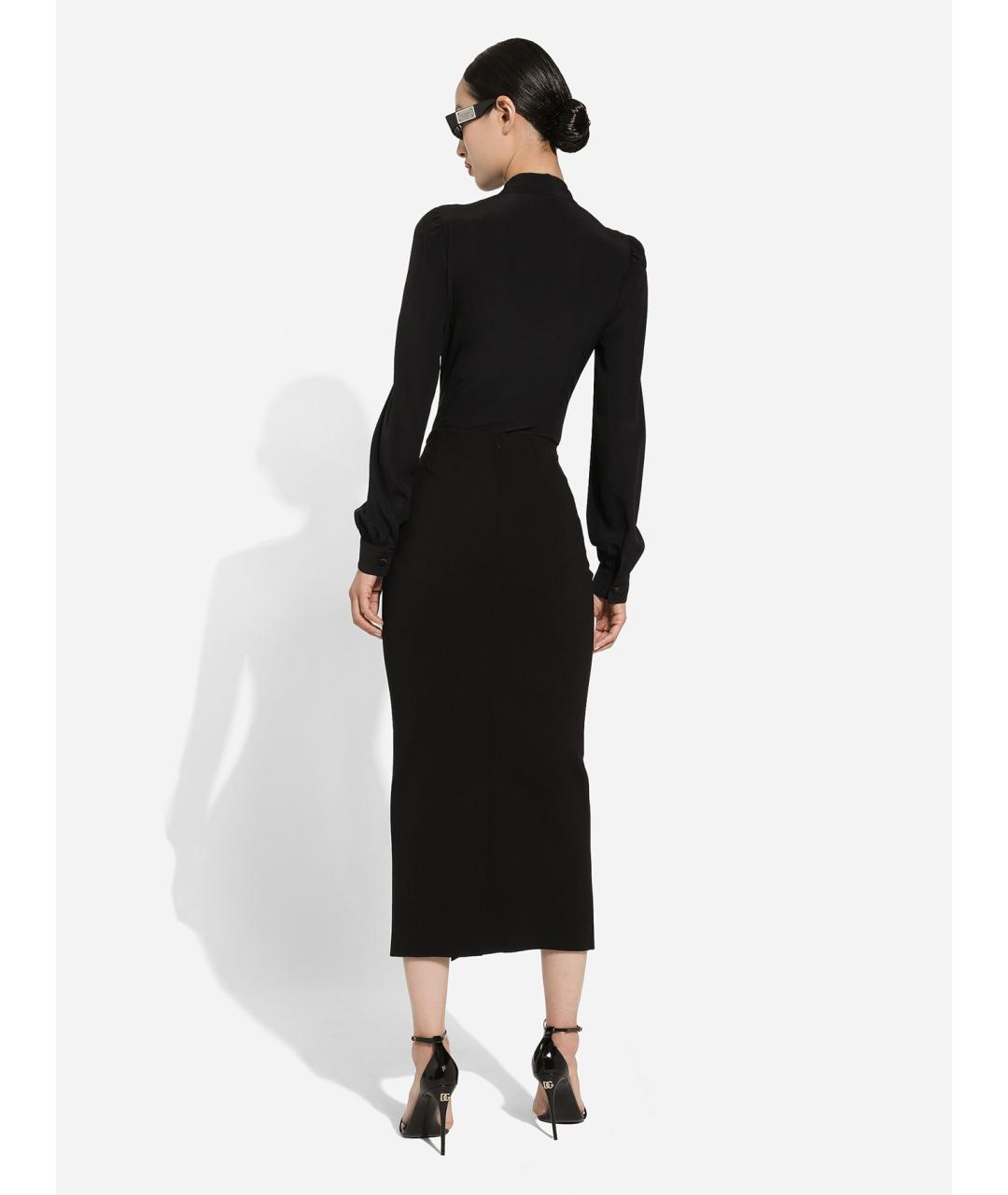 DOLCE&GABBANA Черная шелковая блузы, фото 4