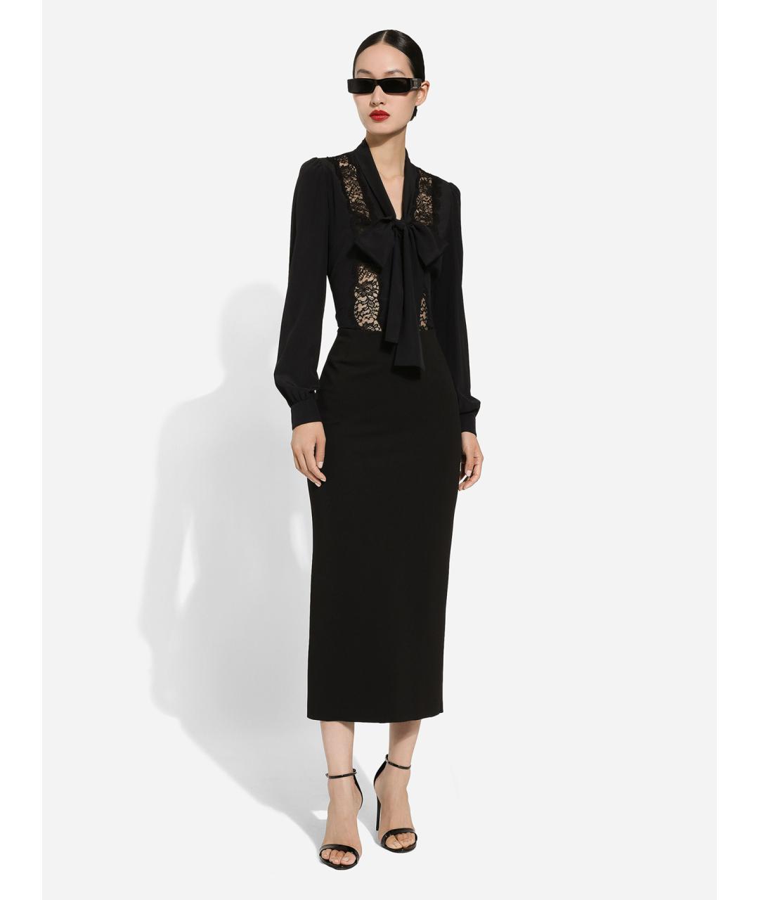 DOLCE&GABBANA Черная шелковая блузы, фото 2