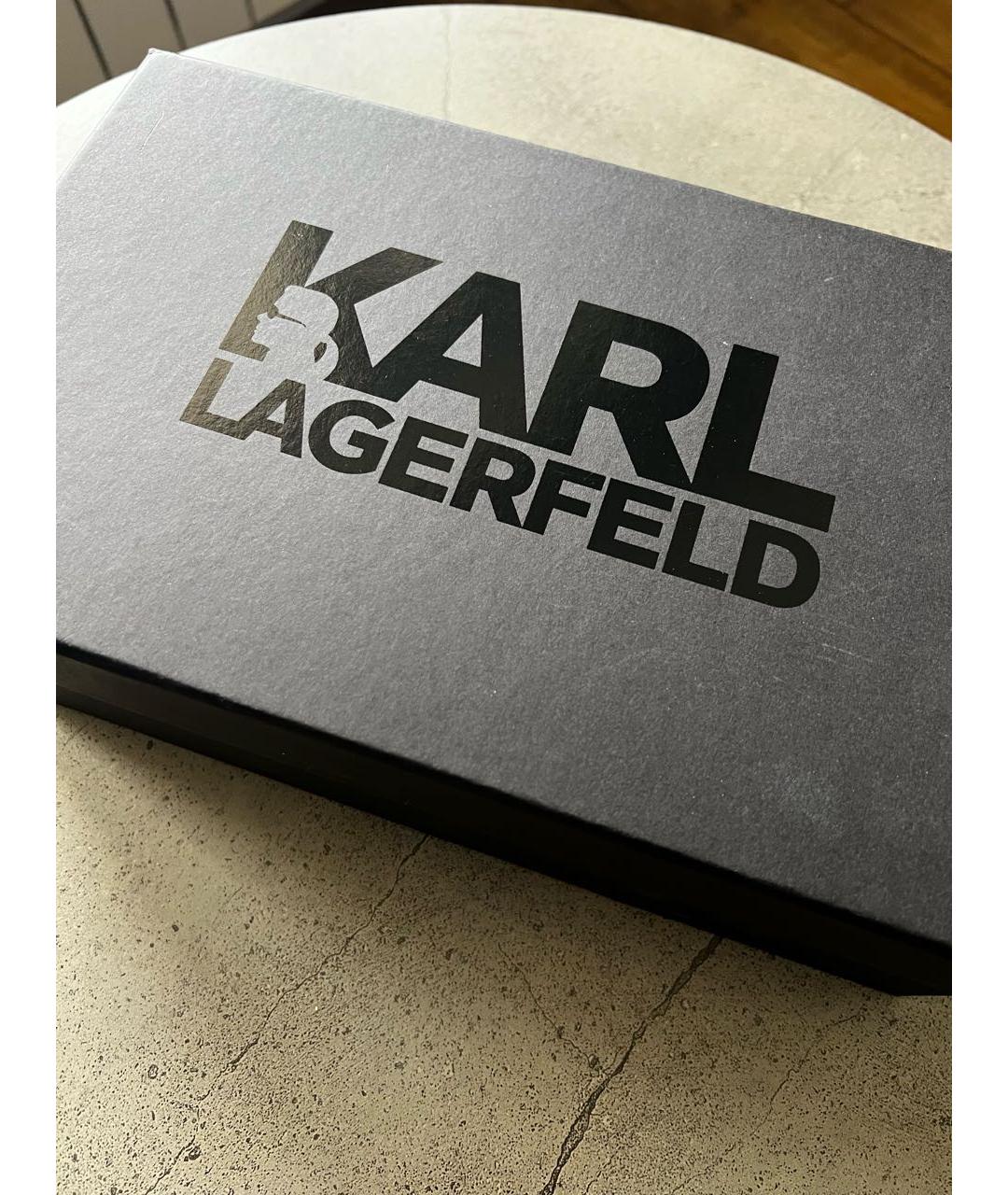 KARL LAGERFELD Черные кожаные босоножки, фото 7