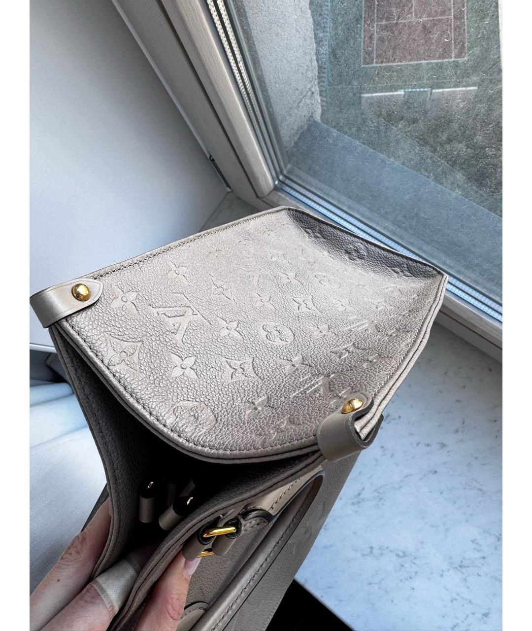 LOUIS VUITTON Бежевая кожаная сумка тоут, фото 8