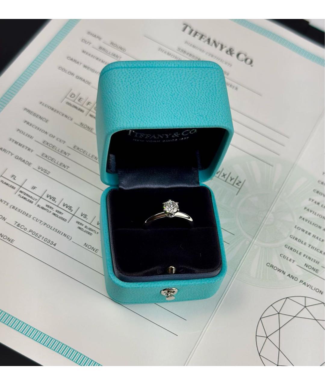 TIFFANY&CO Серебряное платиновое кольцо, фото 8