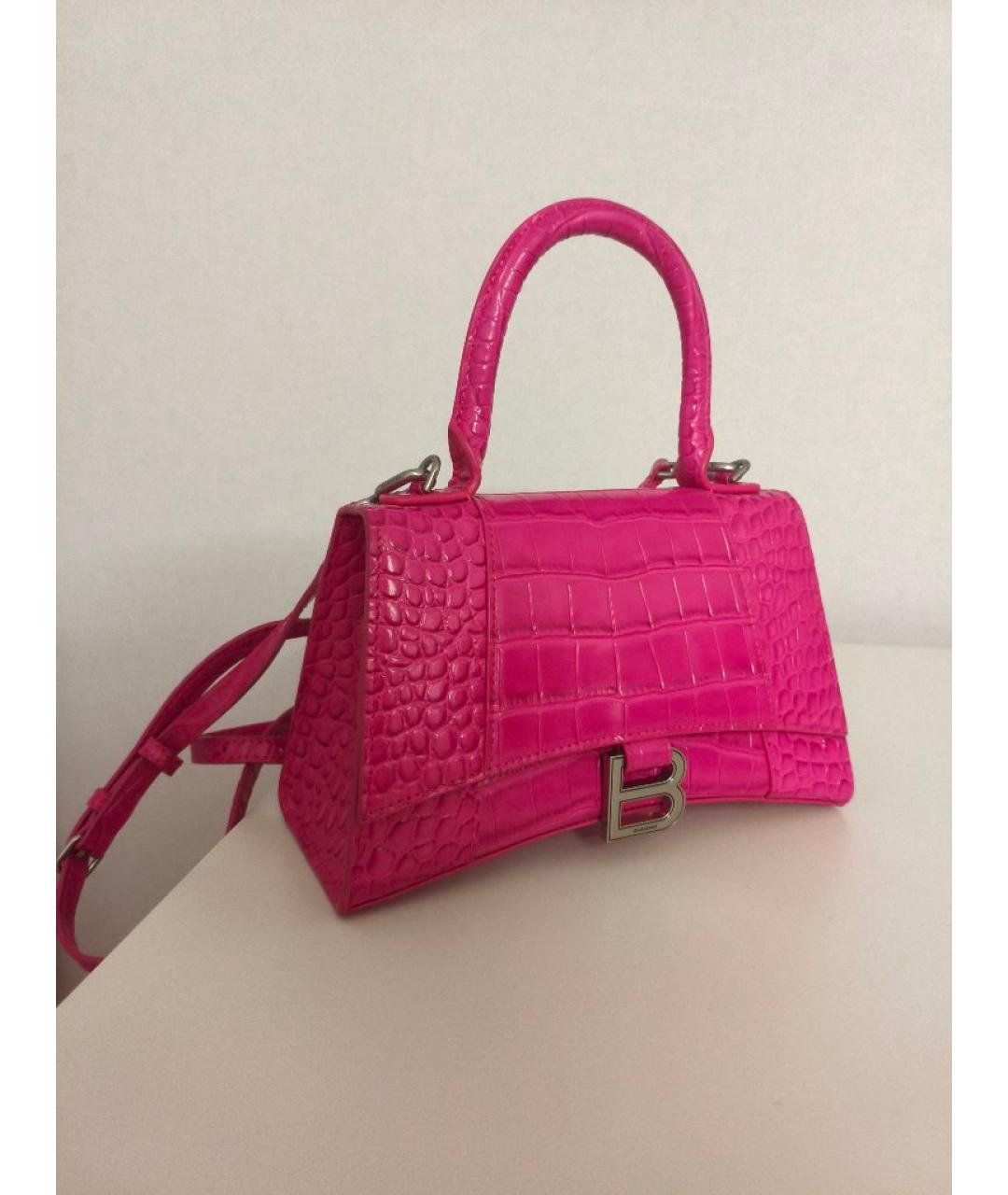 BALENCIAGA Фуксия кожаная сумка через плечо, фото 3