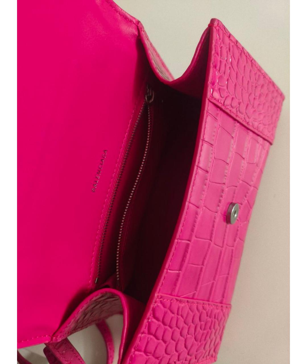 BALENCIAGA Фуксия кожаная сумка через плечо, фото 4