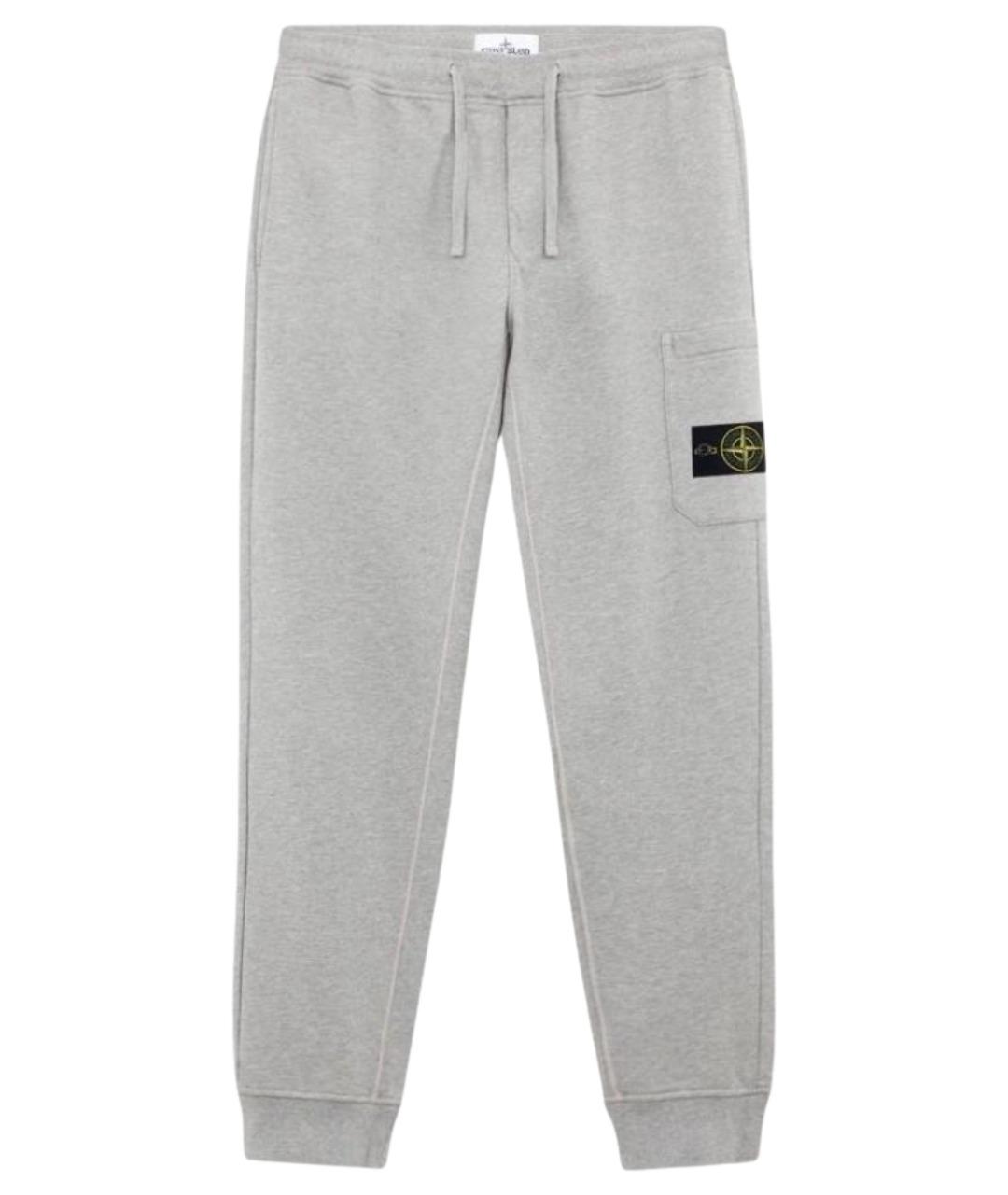 STONE ISLAND Серые хлопковые повседневные брюки, фото 1