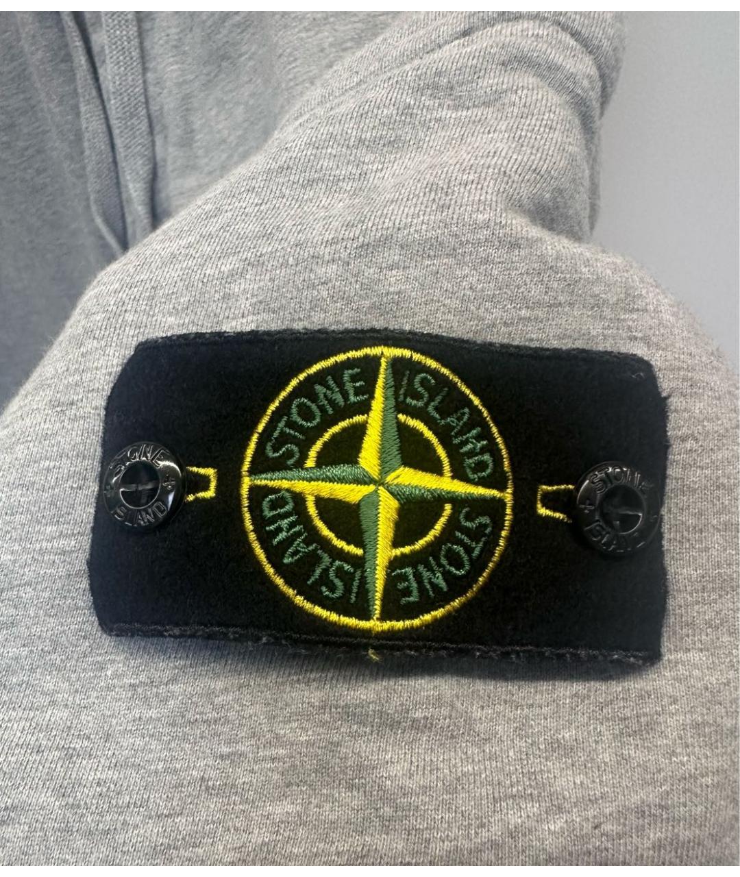 STONE ISLAND Серые хлопковые повседневные брюки, фото 4
