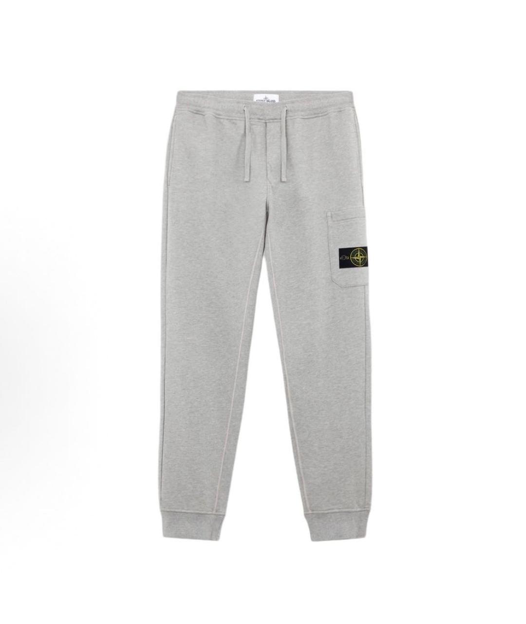 STONE ISLAND Серые хлопковые повседневные брюки, фото 7