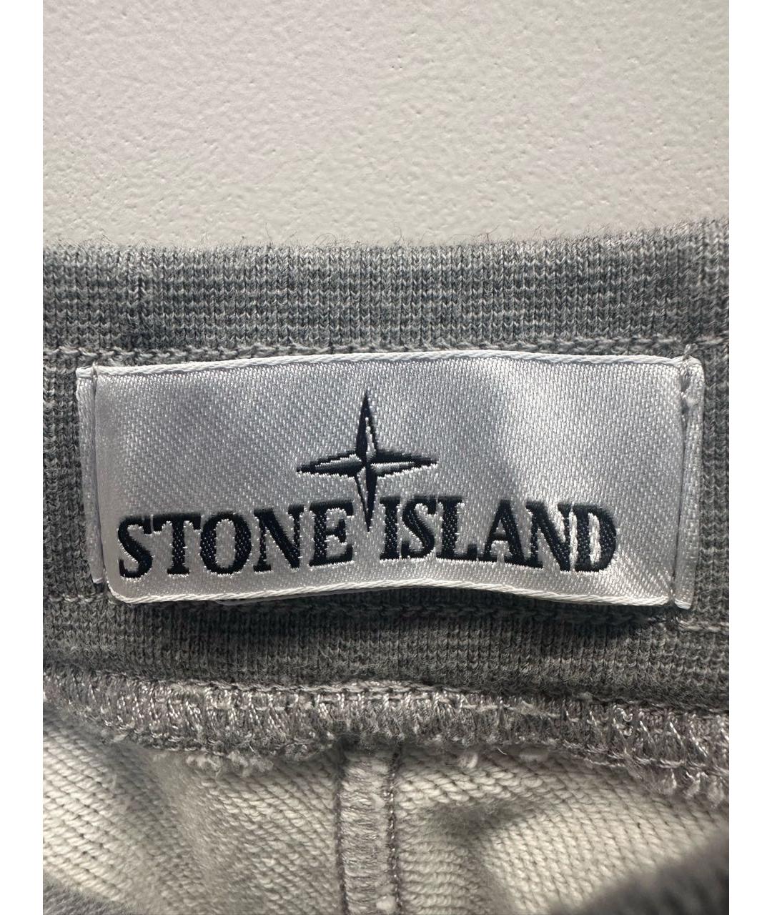 STONE ISLAND Серые хлопковые повседневные брюки, фото 5